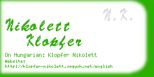 nikolett klopfer business card